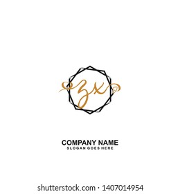 ZX Initial handwriting logo vector