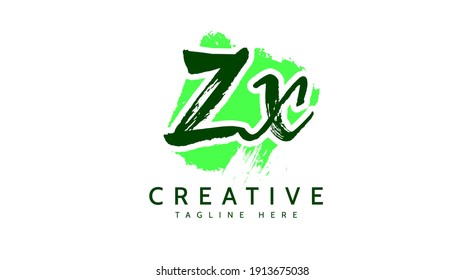 ZX Initials, handwriting logo vector