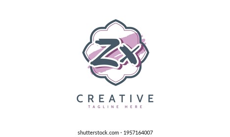 ZX Initials, handwriting logo vector