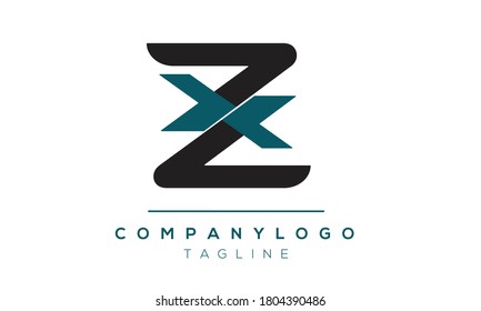 ZX initials monogram letter text alphabet logo design