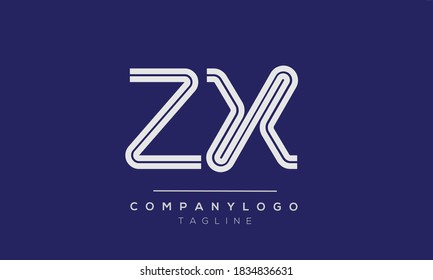 ZX initials monogram letter text alphabet logo design