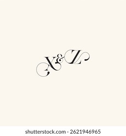 ZX letter elegancy and beauty in one look wedding caligraphic logo with monogram concept