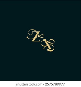 ZX letter elegant and curvy style monogram wedding logo initial bold concept design