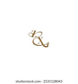 ZX letter initial leaf line modern organic logo monogram wedding concept