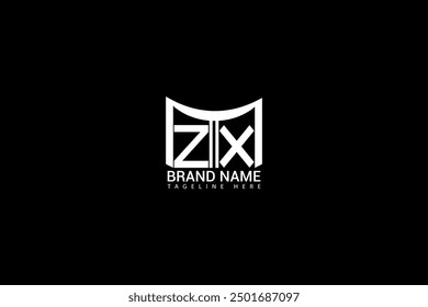 ZX letter logo creative design. ZX unique design. ZX creative initials letter logo concept. ZX letter logo design on black background