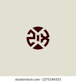 ZX line geometric initial logo in high quality professional design that will print well across any print media