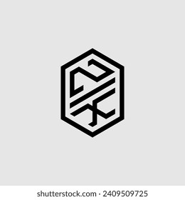 ZX line geometric monogram with high quality professional design that will print well