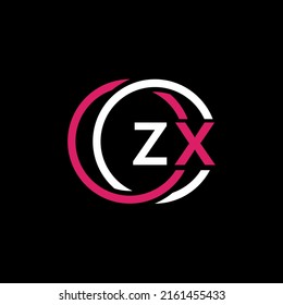 Monograma del logotipo ZX aislado en la plantilla de diseño de elementos de círculo