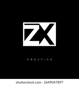 ZX Negative Space Monogram – Minimalist Black and White Letter mark Logo for Creative Branding, Fashion Identity and Modern Design Concepts
