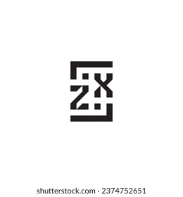 ZX square concept retro logo in high quality professional design that will print well across any print media