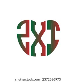 Diseño creativo del logo de la carta ZXI. Diseño único ZXI.
