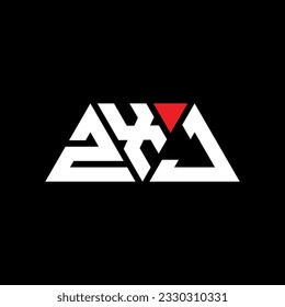 ZXJ triangle letter logo design with triangle shape. ZXJ triangle logo design monogram. ZXJ triangle vector logo template with red color. ZXJ triangular logo Simple, Elegant, and Luxurious design.