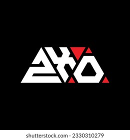 ZXO triangle letter logo design with triangle shape. ZXO triangle logo design monogram. ZXO triangle vector logo template with red color. ZXO triangular logo Simple, Elegant, and Luxurious design.