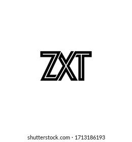 diseño del logotipo original en monograma de letra zxt