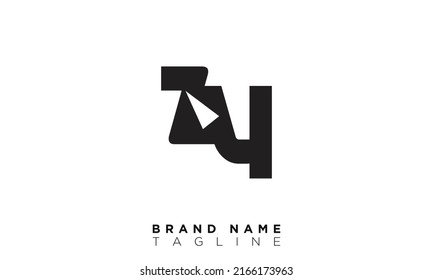 Letras alfabetas ZY Iniciales Logotipo de monograma YZ, Z e Y