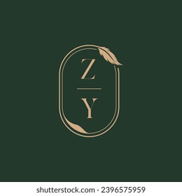 ZY feather concept wedding monogram logo design ideas as inspiration