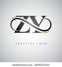 ZY Infinity Monogram Logo – Elegant Modern Letter mark Design with Luxury Loop and Stylish Branding Symbol
