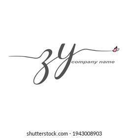 ZY Initial Handwriting logo luxury vector beauty