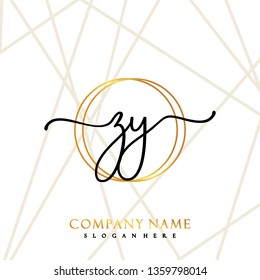 ZY Initial Handwriting logo template vector