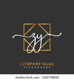 ZY Initial Handwriting logo template vector