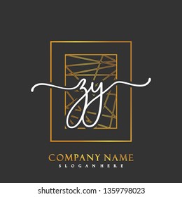 ZY Initial Handwriting logo template vector