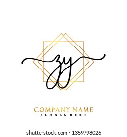 ZY Initial Handwriting logo template vector
