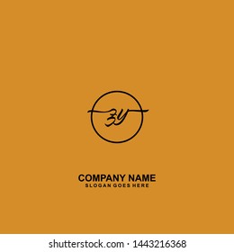 ZY Initial handwriting logo template vector