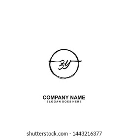 ZY Initial handwriting logo template vector