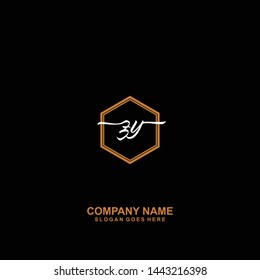 ZY Initial handwriting logo template vector