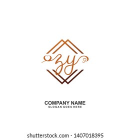 ZY Initial handwriting logo vector