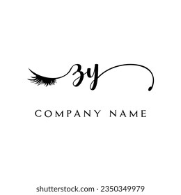 ZY inicial Logotipo lash logo eyelash vector moderno