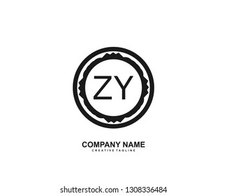 ZY initial logo template vector