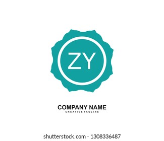 ZY initial logo template vector
