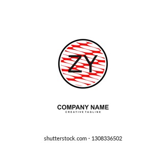 ZY initial logo template vector