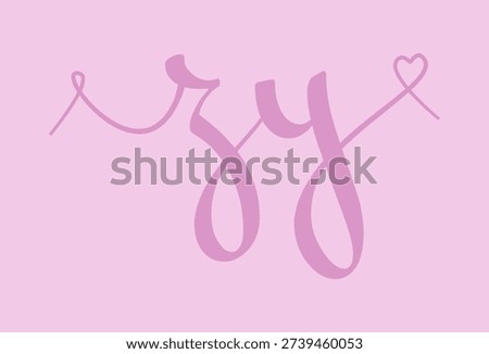 ZY initial wedding monogram calligraphy vector illustration. Hand drawn lettering z and y love logo design for valentines day poster, greeting card, photo album, banner print or tattoo.