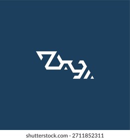 ZY letra inicial esport concepto de diseño minimalista techno estilo monograma moderno logo