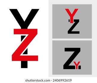 ZY Letter Initial Logo Design Template Vector Illustration in 2024