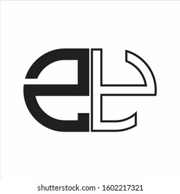 ZY Letter logo monogram with oval shape negative space design template white background