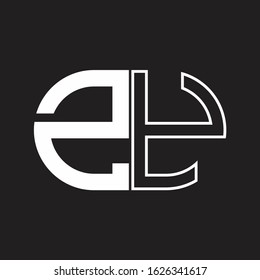 ZY Letter logo monogram with oval shape negative space design template