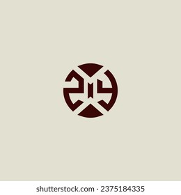 ZY line geometric initial logo in high quality professional design that will print well across any print media