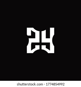 ZY-Logo-Monogramm mit Designvorlage für Teilstücke