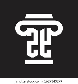 ZY Logo monogram with pillar style design template