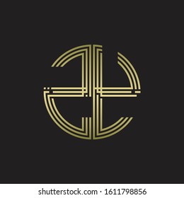 ZY Logo monogram triple ribbon style line design template isolated with gold color