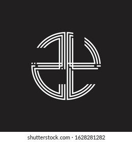 ZY Logo monogram triple ribbon style line design template isolated on black background
