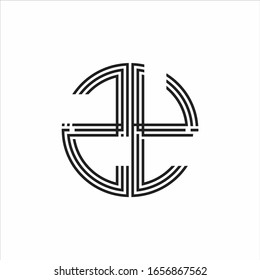 ZY Logo monogram triple ribbon style line design template isolated on white background