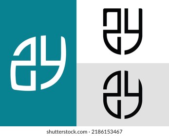 ZY moderne Anfangsbuchstaben Logo Design Vektorbündel. Es ist geeignet, für welche Firma oder Marke diese anfänglich gegründet wird.