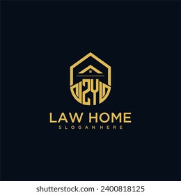 ZY monogram initial logo for lawhome with shape home design