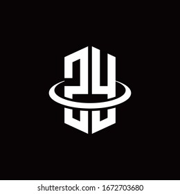 Logotipo ZY en forma de hexágono y rodeado por un anillo