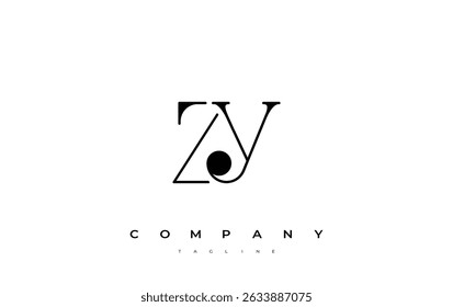 ZY Typography Logo Design. Stylish monogram design depiction featuring the letters Z and Y combined in an artistic signature style, delivering a unique and creative visual representation.