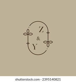 ZY wedding initial logo in high quality professional design that will print well across any print media